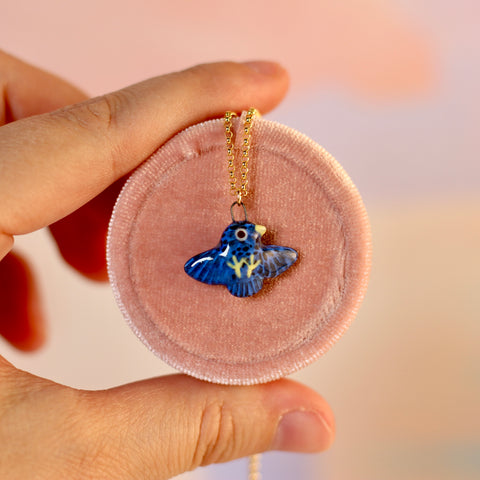 Blue Blackbird Necklace