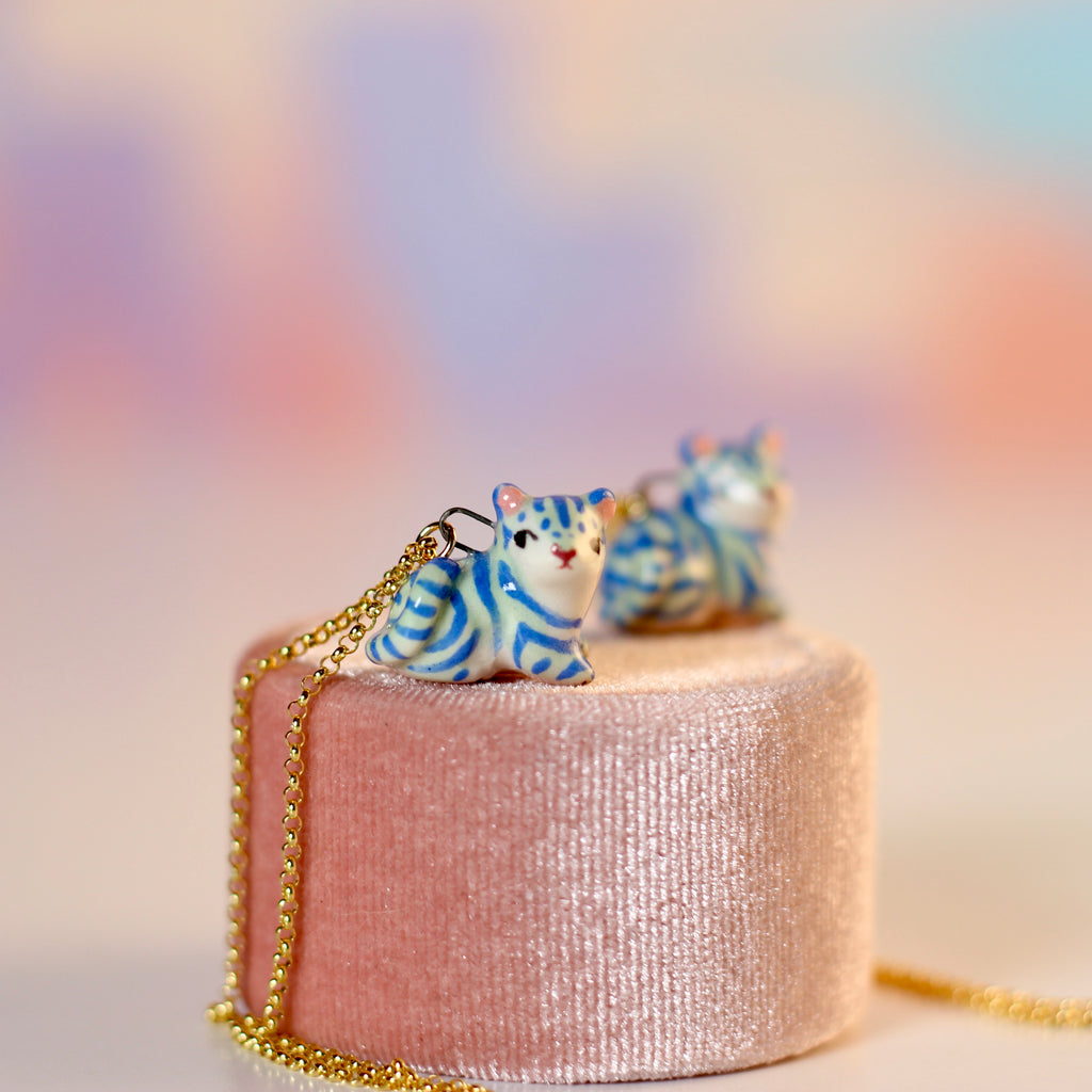 Tiger Necklace (Mint & Blue)